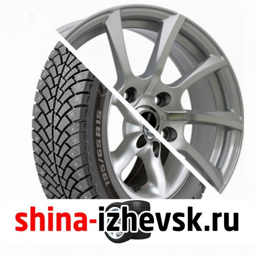Колесо в сборе BF Goodrich G Force Stud 195/65 R15 Q 95 + X-Race AF14 6xR15 4×98 ET35 DIA58.6 Серебристый полностью полированный в Ижевске